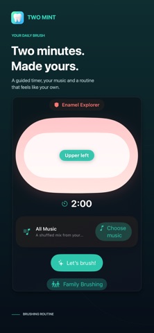 Two Mint App Store screenshot introducing the brushing routine